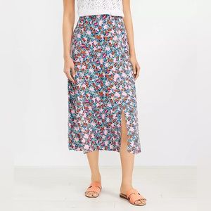 LOFT Floral Daisy Side Slit Skirt